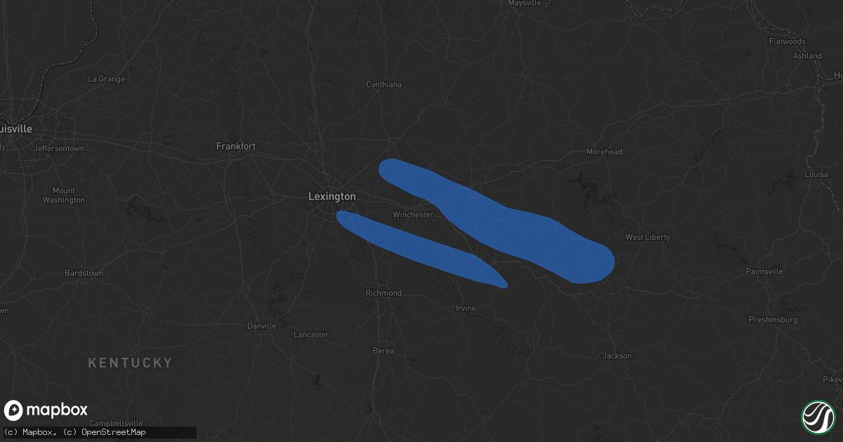 Hail map in Winchester, KY on April 2, 2024