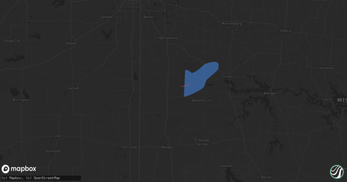 Hail map in Butler, MO on April 2, 2025