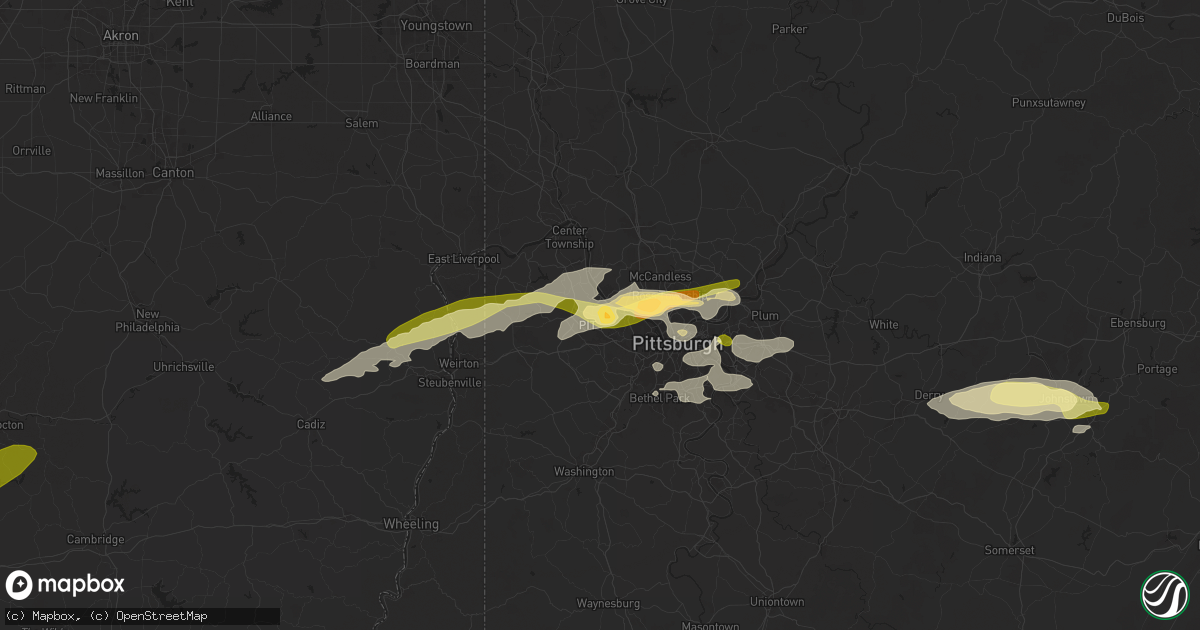 Hail map in Coraopolis, PA on April 2, 2025