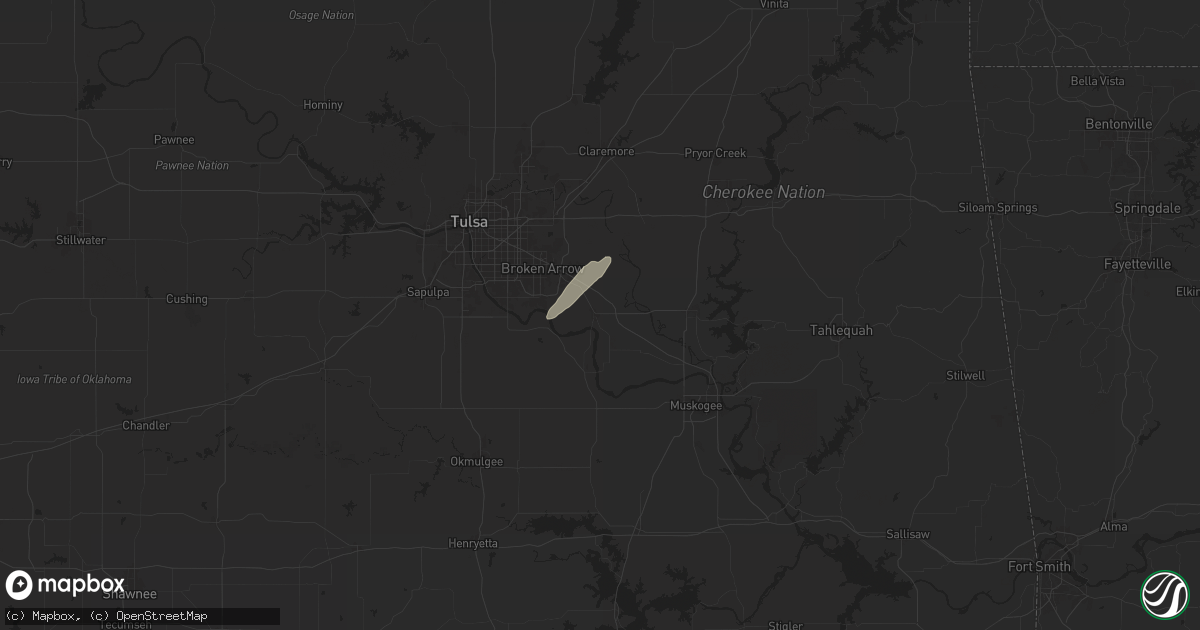 Hail map in Coweta, OK on April 2, 2025