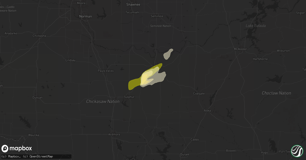 Hail map in Fitzhugh, OK on April 2, 2025