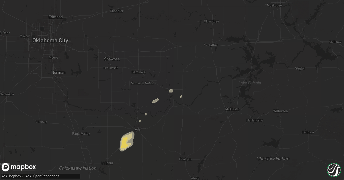 Hail map in Holdenville, OK on April 2, 2025