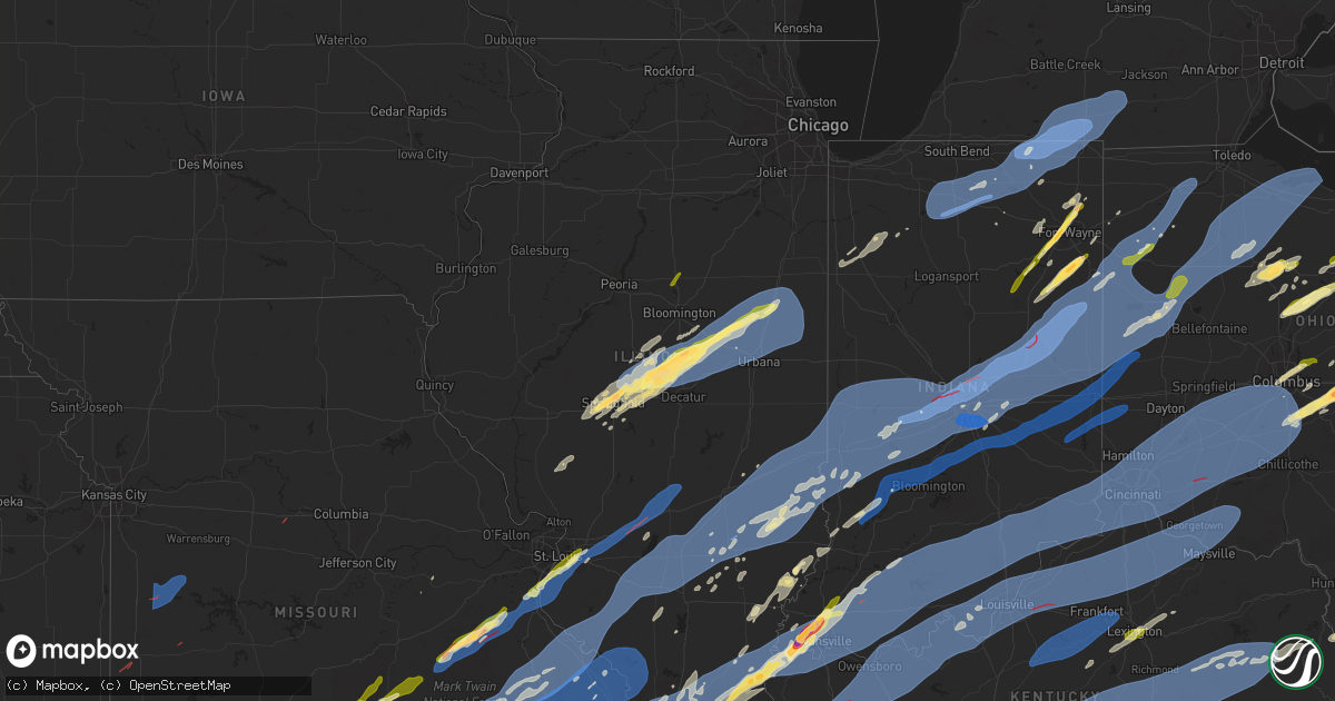 Hail map in Illinois on April 2, 2025