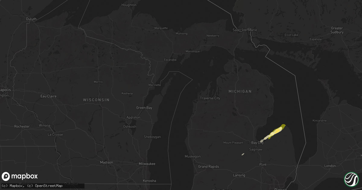 Hail map in Michigan on April 2, 2025