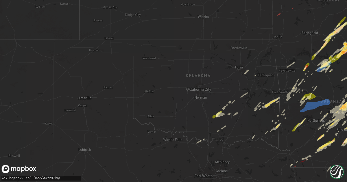 Hail map in Oklahoma on April 2, 2025