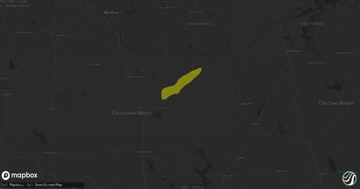 Hail map in Roff, OK on April 2, 2025