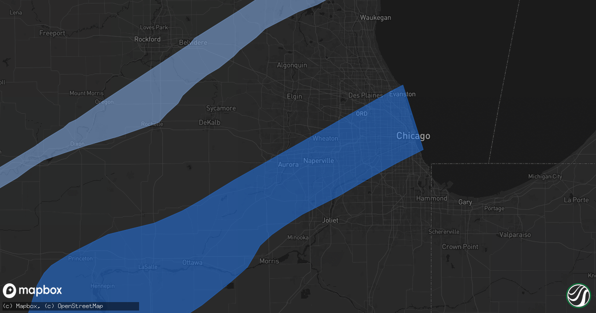 Hail map in Aurora, IL on April 2, 2026
