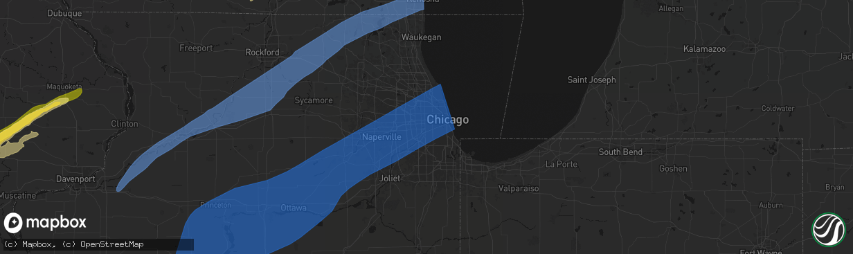 Hail map in Berwyn, IL on April 2, 2026