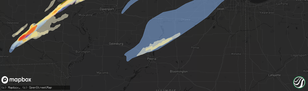 Hail map in Chillicothe, IL on April 2, 2026