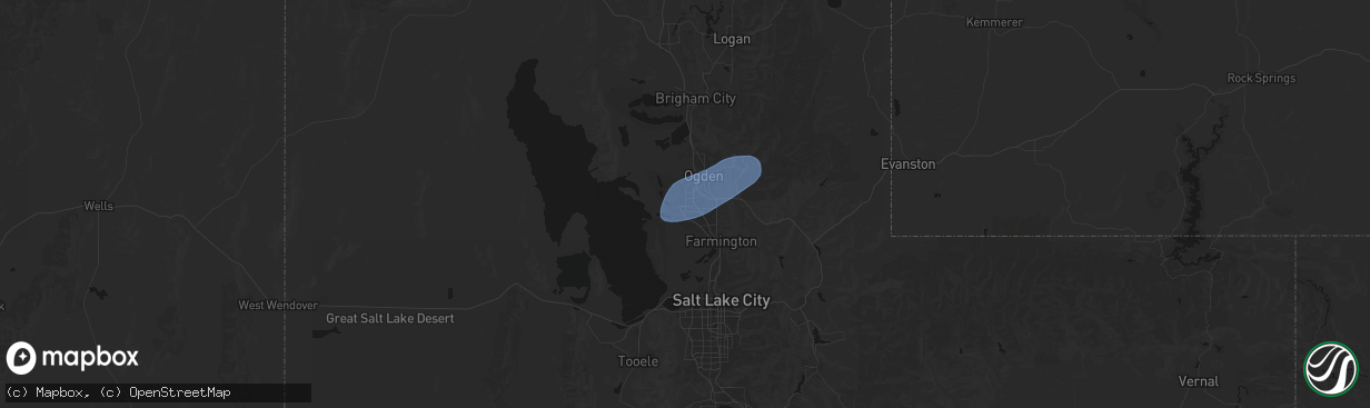Hail map in Clearfield, UT on April 2, 2026