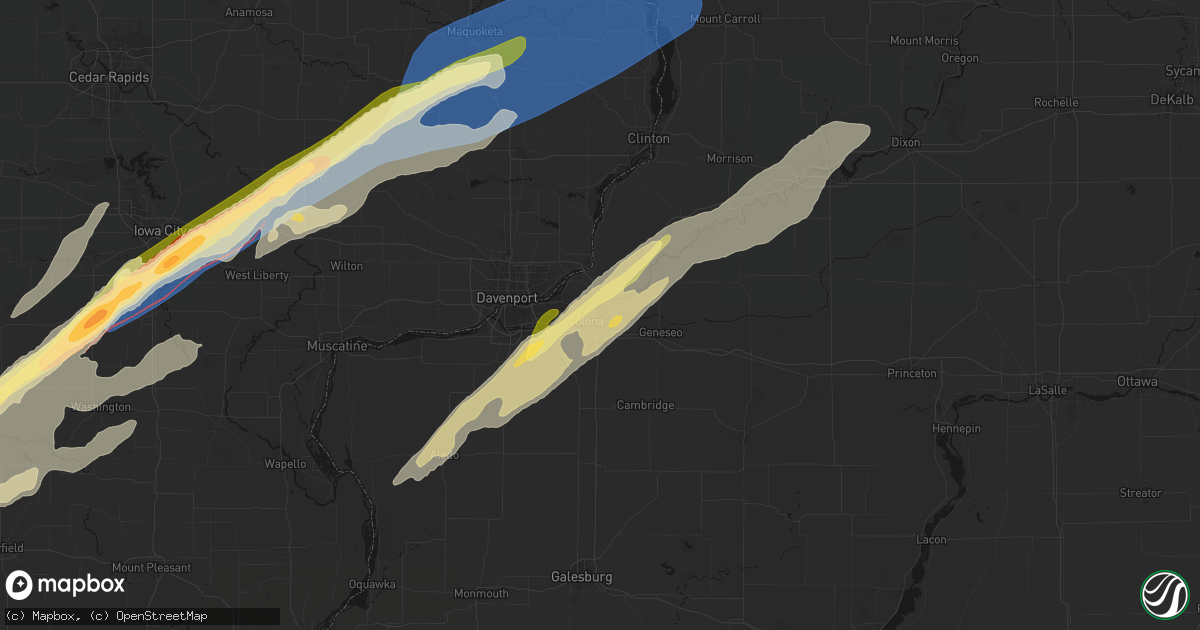 Hail map in Colona, IL on April 2, 2026