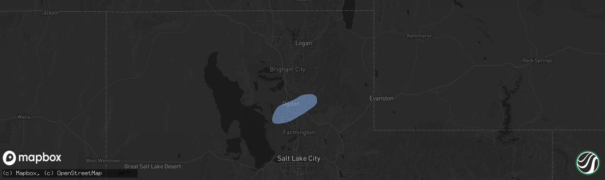 Hail map in Eden, UT on April 2, 2026