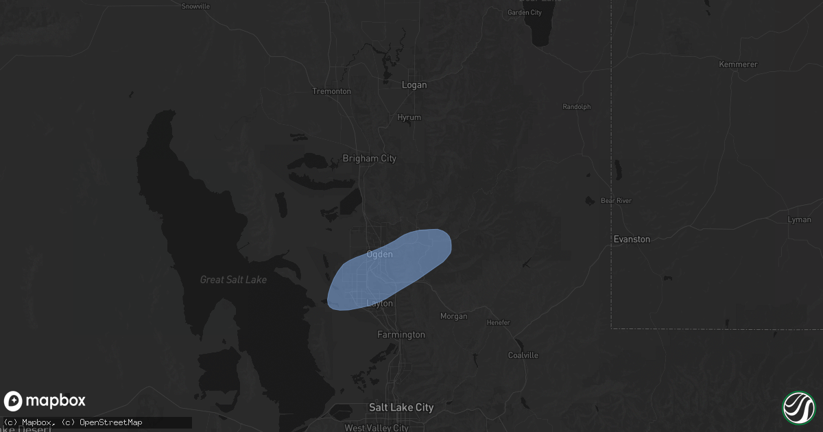 Hail map in Eden, UT on April 2, 2026