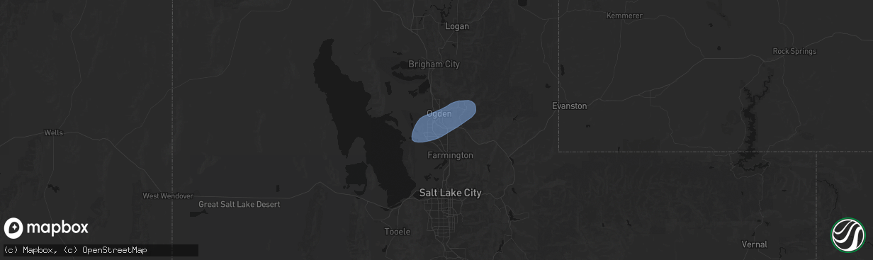 Hail map in Hill Afb, UT on April 2, 2026