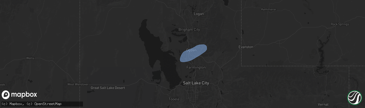 Hail map in Hooper, UT on April 2, 2026