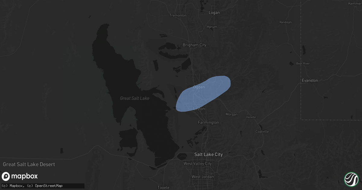 Hail map in Hooper, UT on April 2, 2026