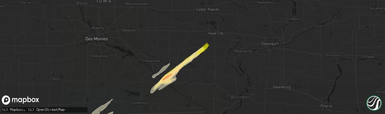 Hail map in Keota, IA on April 2, 2026