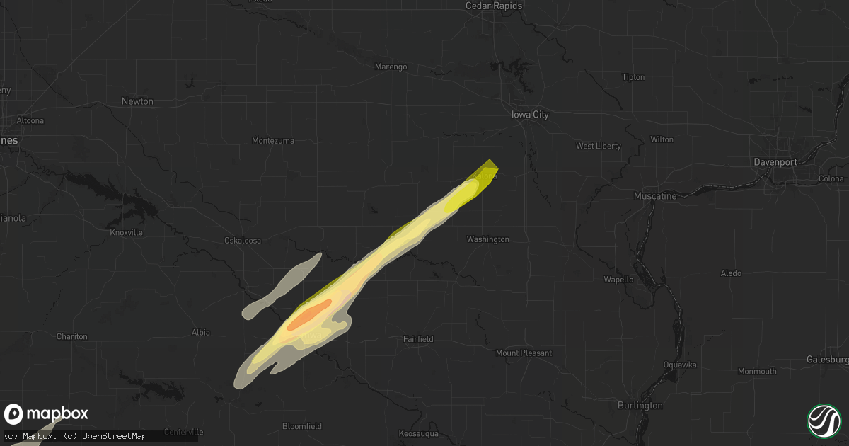 Hail map in Keota, IA on April 2, 2026