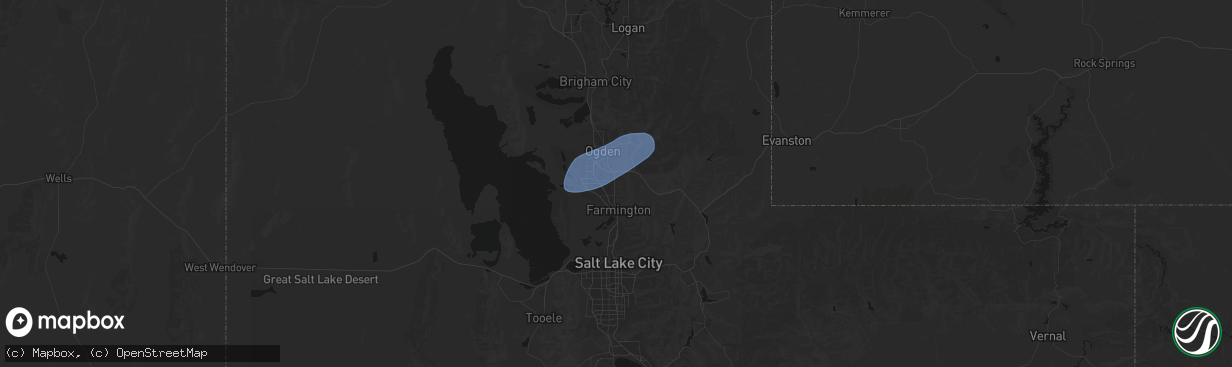 Hail map in Layton, UT on April 2, 2026