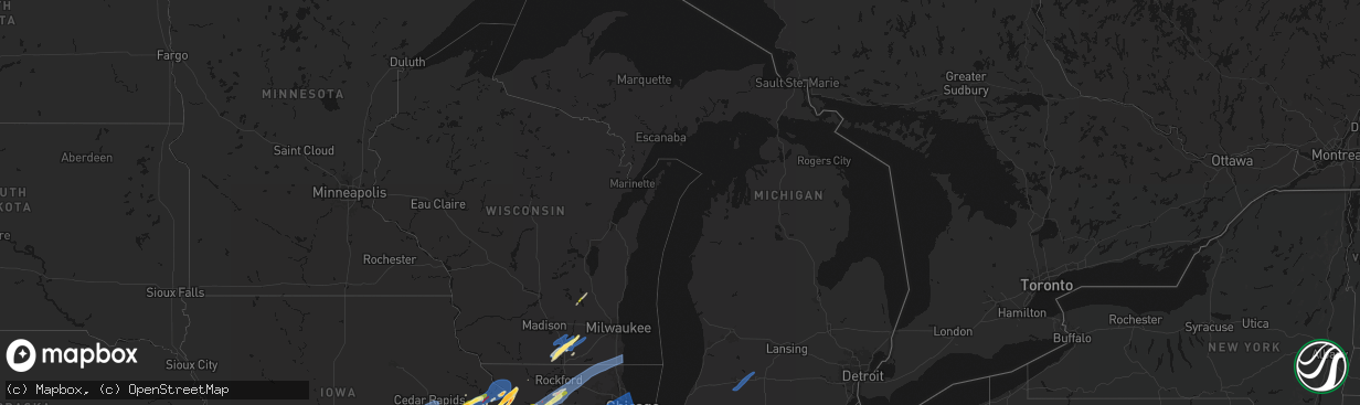 Hail map in Michigan on April 2, 2026