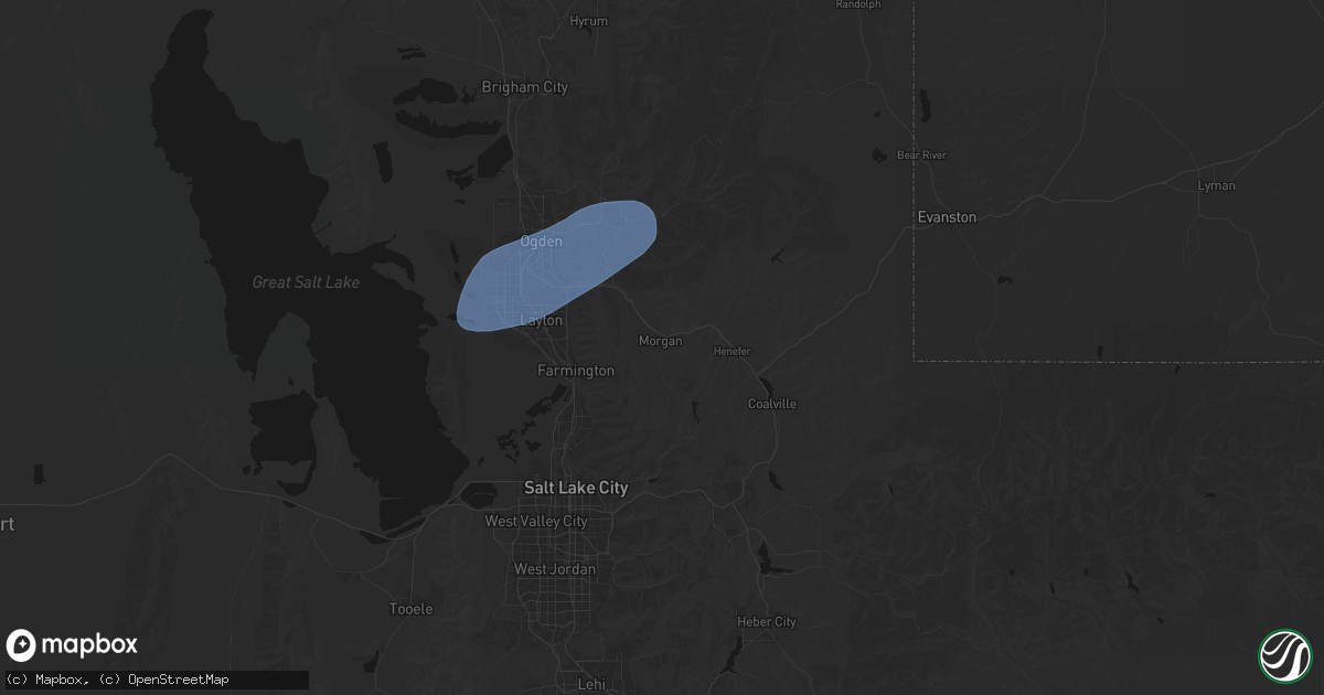 Hail map in Morgan, UT on April 2, 2026