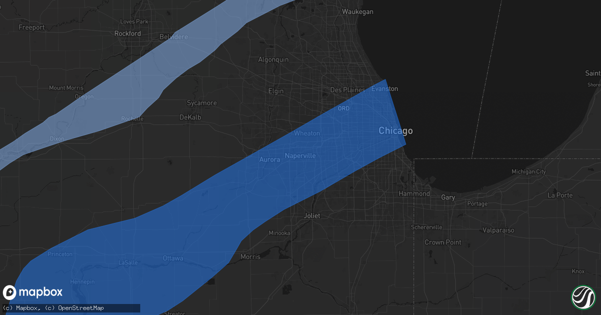 Hail map in Naperville, IL on April 2, 2026