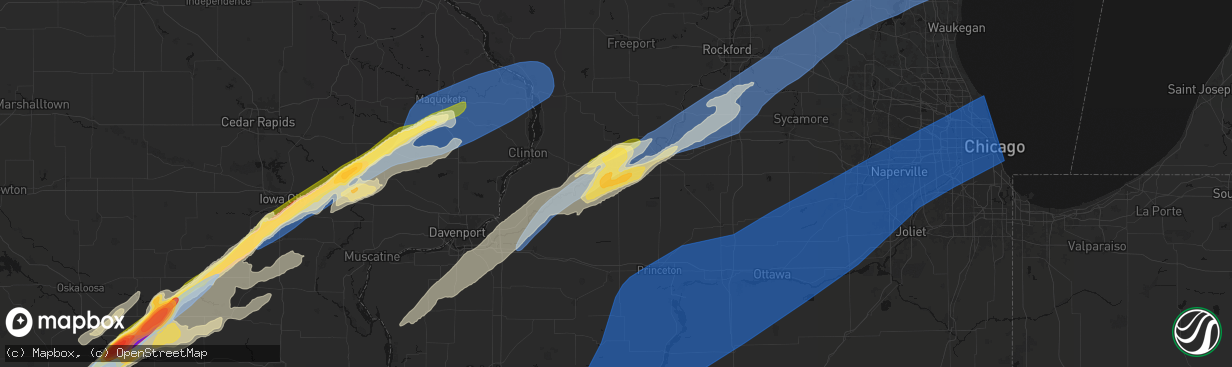 Hail map in Rock Falls, IL on April 2, 2026