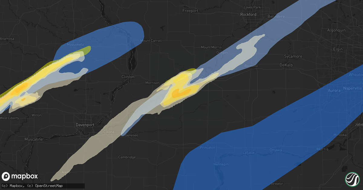 Hail map in Rock Falls, IL on April 2, 2026