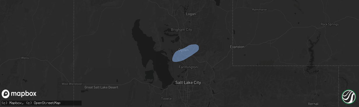 Hail map in Roy, UT on April 2, 2026
