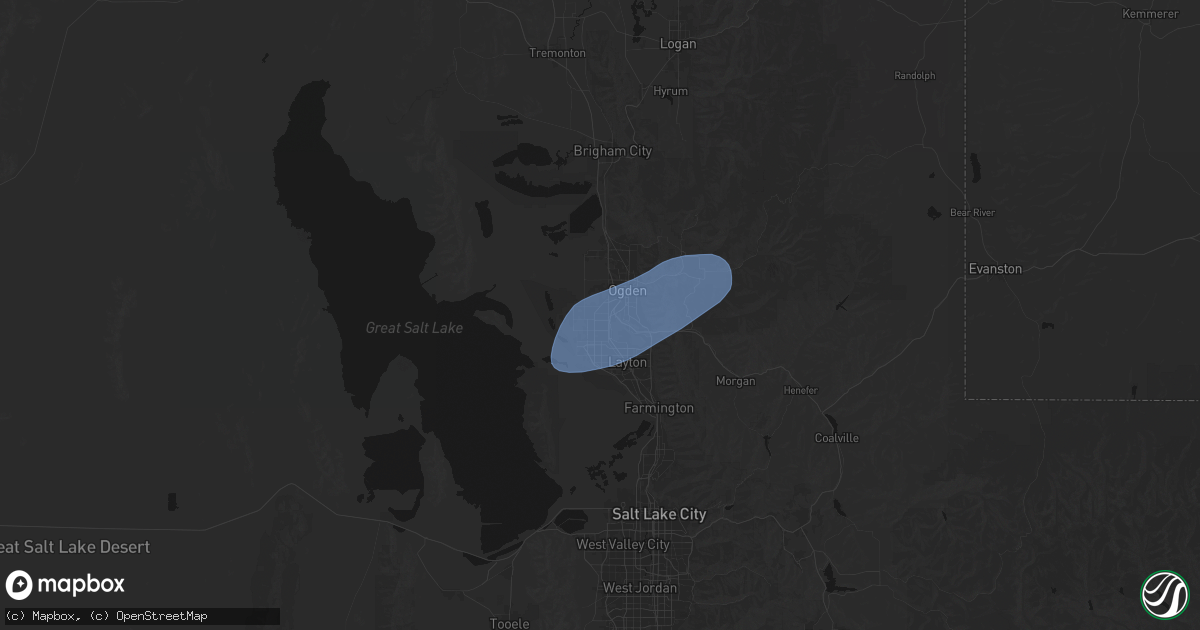Hail map in Roy, UT on April 2, 2026
