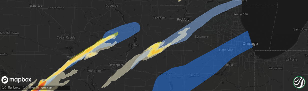 Hail map in Sterling, IL on April 2, 2026