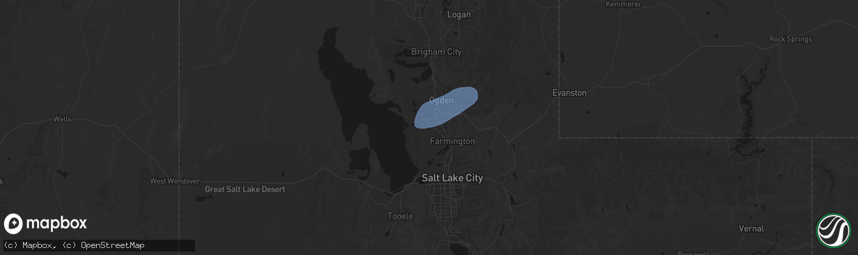 Hail map in Syracuse, UT on April 2, 2026