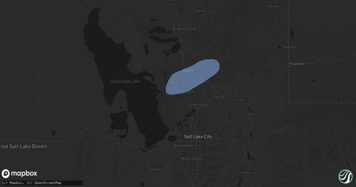 Hail map in Syracuse, UT on April 2, 2026