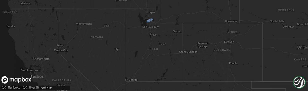 Hail map in Utah on April 2, 2026