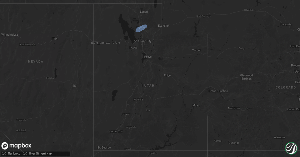 Hail map in Utah on April 2, 2026