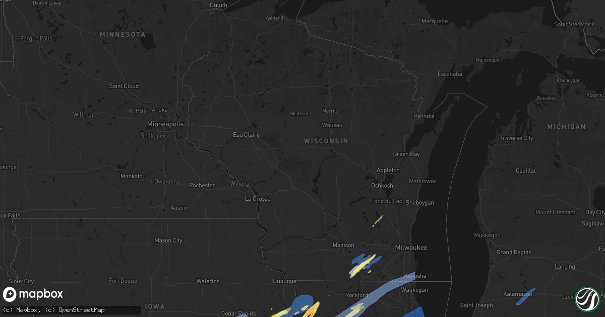 Hail map in Wisconsin on April 2, 2026