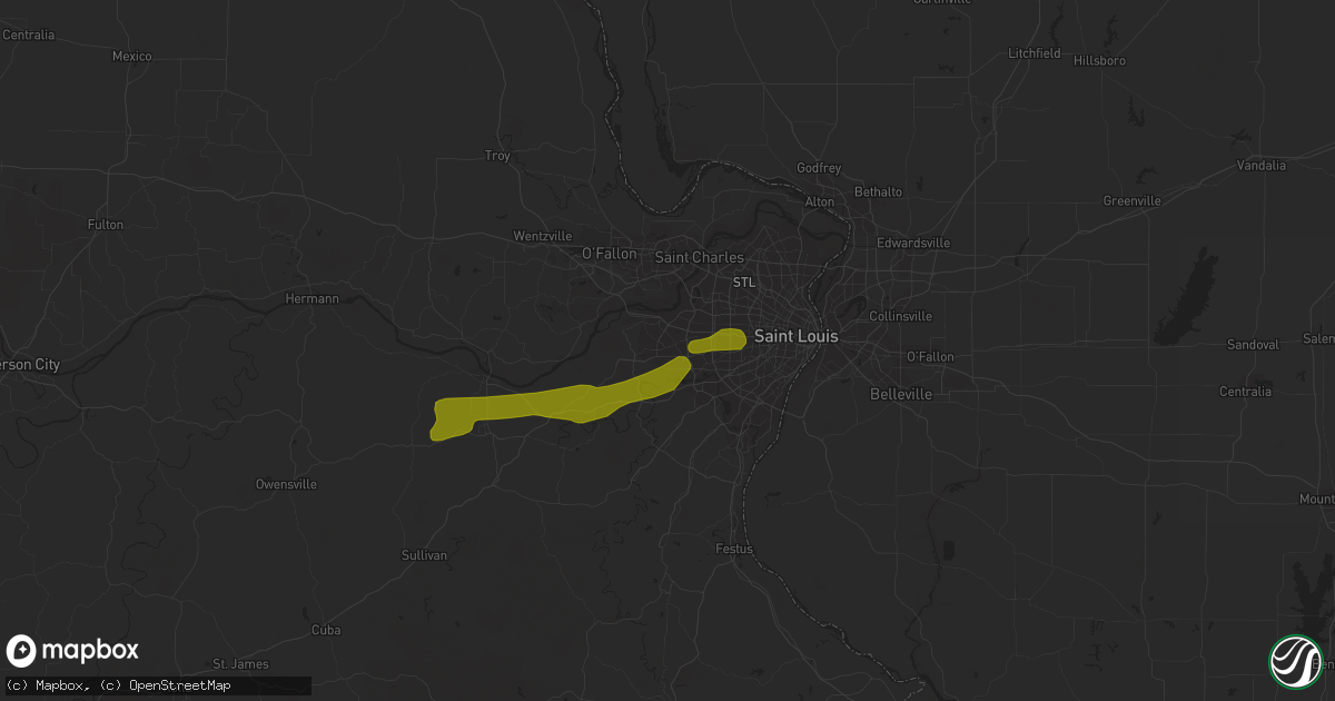 Hail map in Ballwin, MO on April 3, 2014