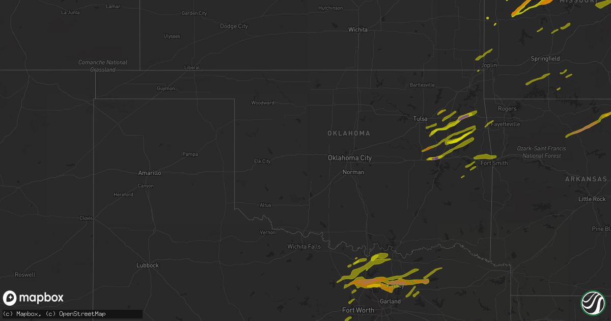 Hail map in Oklahoma on April 3, 2014