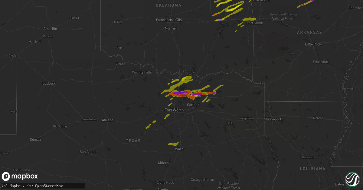 Hail map on April 3, 2014