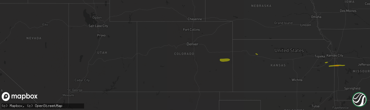 Hail map in Colorado on April 3, 2015