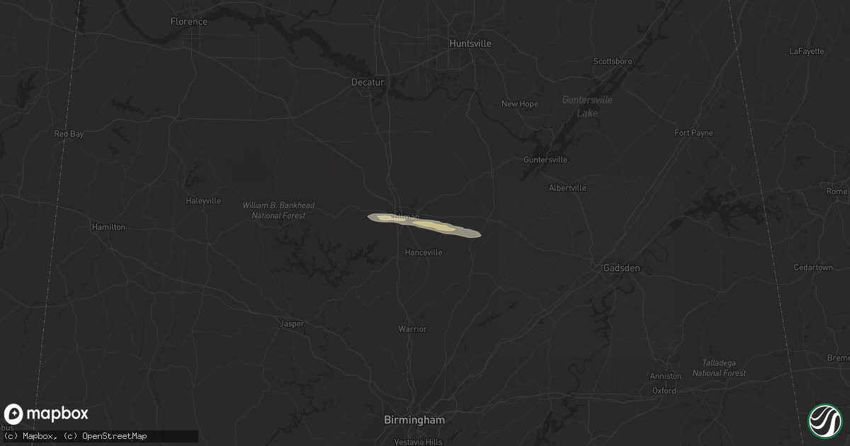 Hail map in Cullman, AL on April 3, 2015