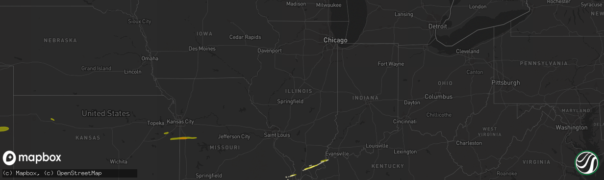 Hail map in Illinois on April 3, 2015