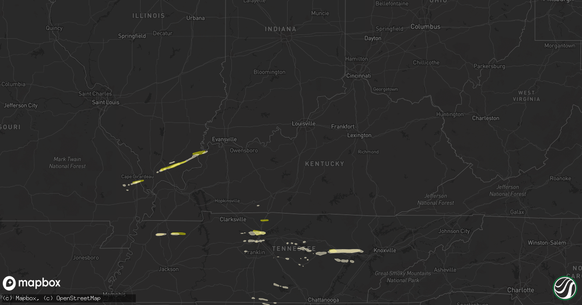 Hail map in Kentucky on April 3, 2015