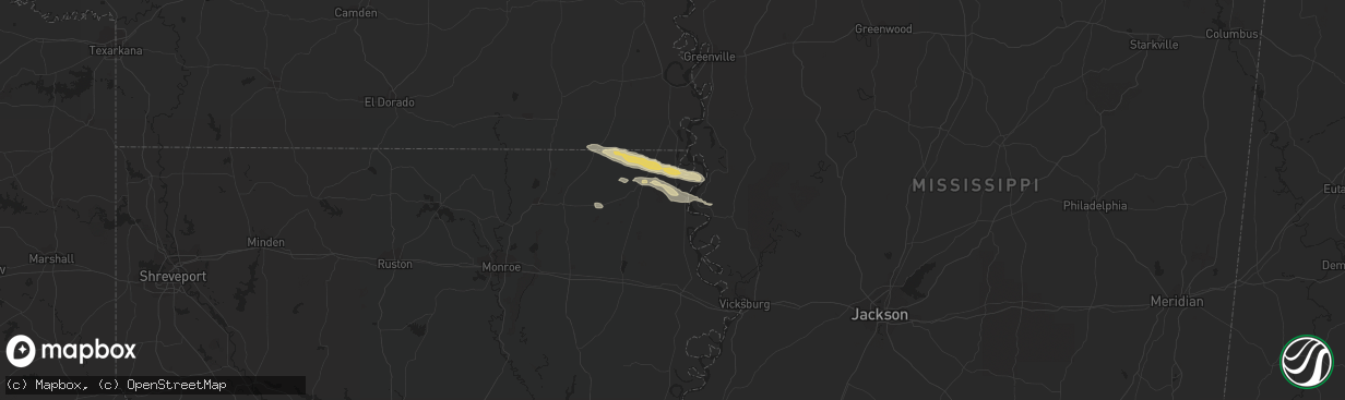 Hail map in Lake Providence, LA on April 3, 2015