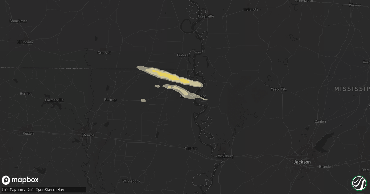 Hail map in Lake Providence, LA on April 3, 2015