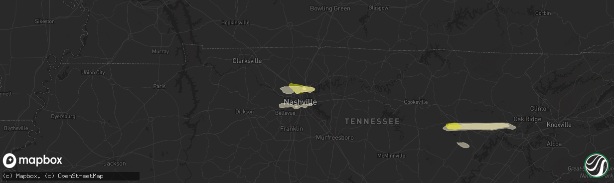 Hail map in Madison, TN on April 3, 2015