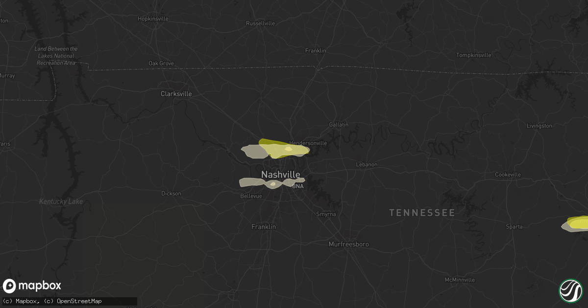 Hail map in Madison, TN on April 3, 2015