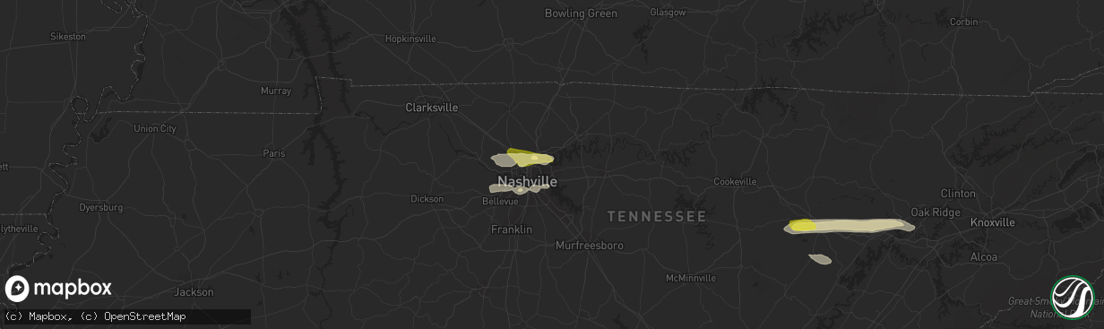 Hail map in Old Hickory, TN on April 3, 2015