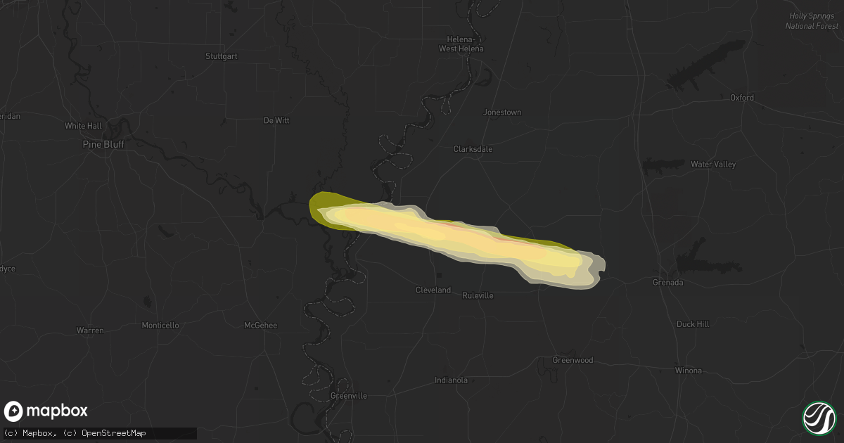 Hail map in Shelby, MS on April 3, 2015
