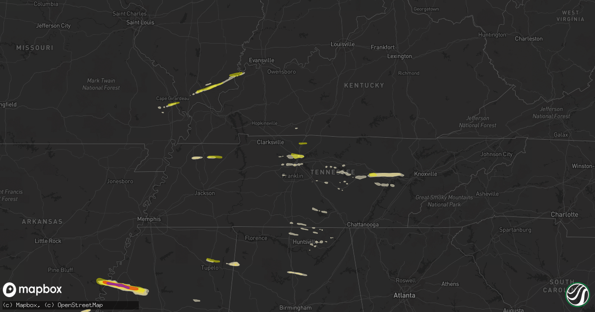 Hail map on April 3, 2015